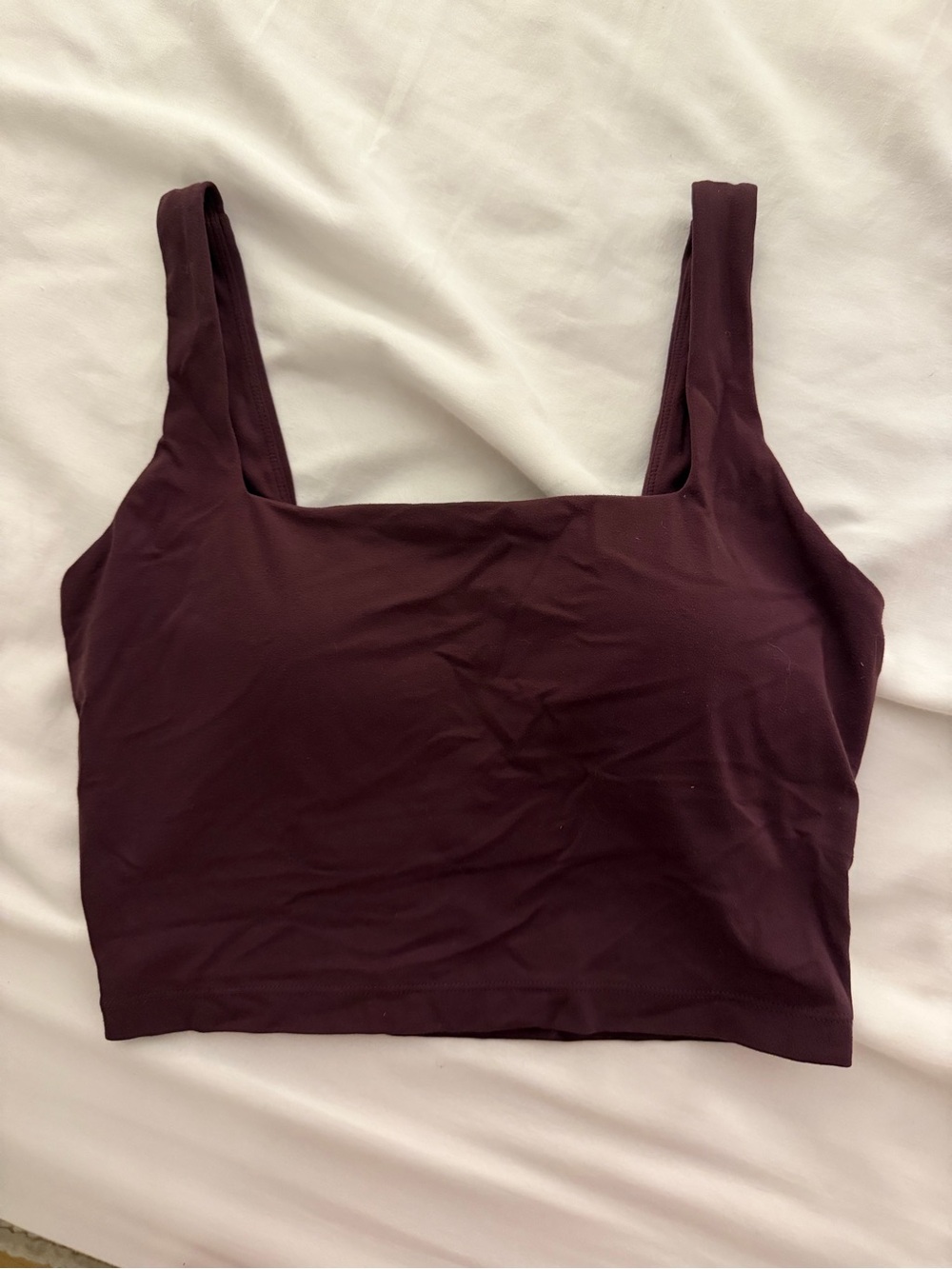 CRZ YOGA Square-Neck Cropped Tank Top - Plum
